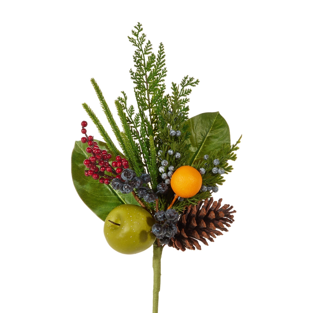18" Mixed Fruit Christmas Pick