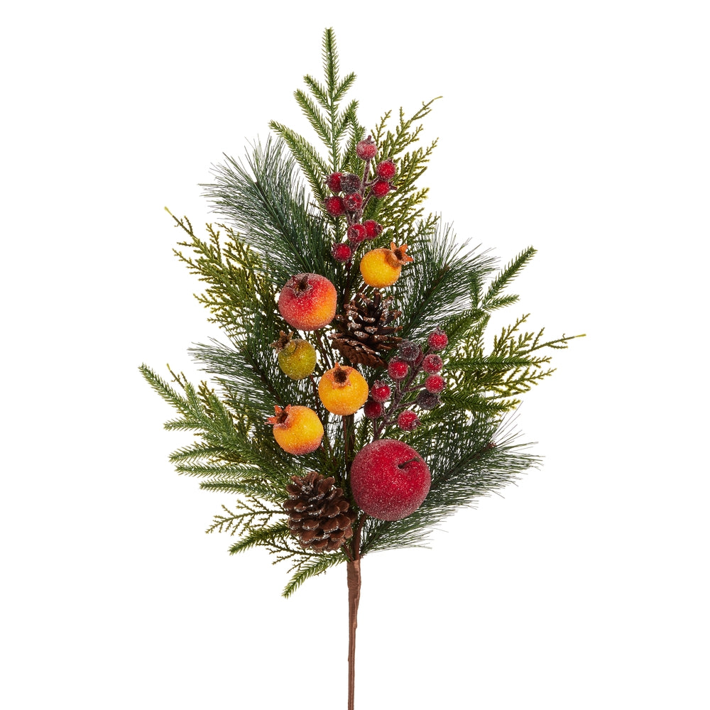 30" Iced Mixed Fruit Christmas Spray – Fruit Holiday Decor