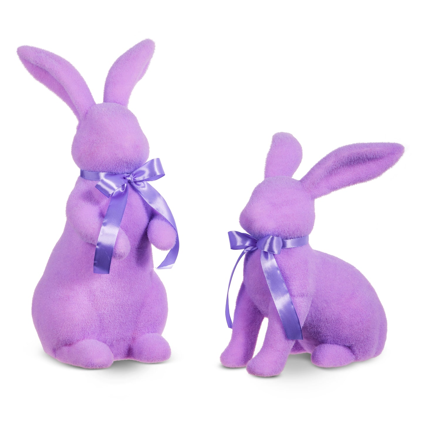 Adorable 16" Flocked Easter Bunnies Set - Perfect for Spring & Easter Home Decor
