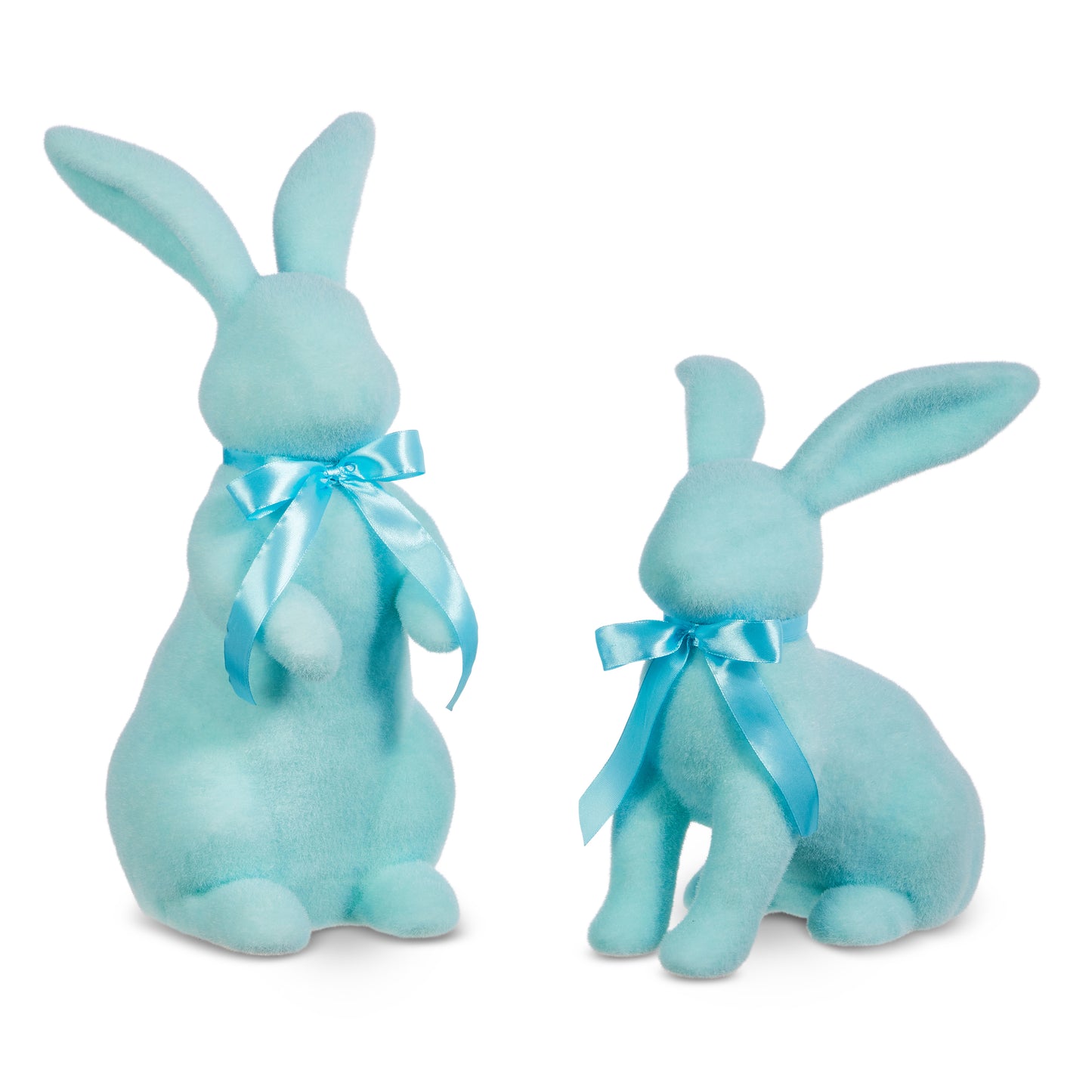 Adorable 16" Flocked Easter Bunnies Set - Perfect for Spring & Easter Home Decor