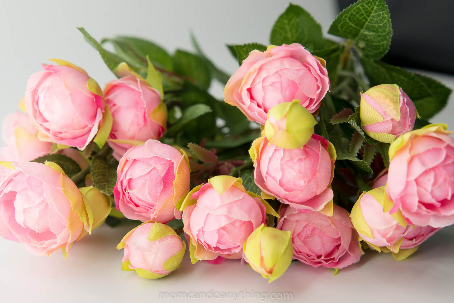 Artificial Pink Tea Rose Sprays, 3 Pack of 20.5 Inch Sprays