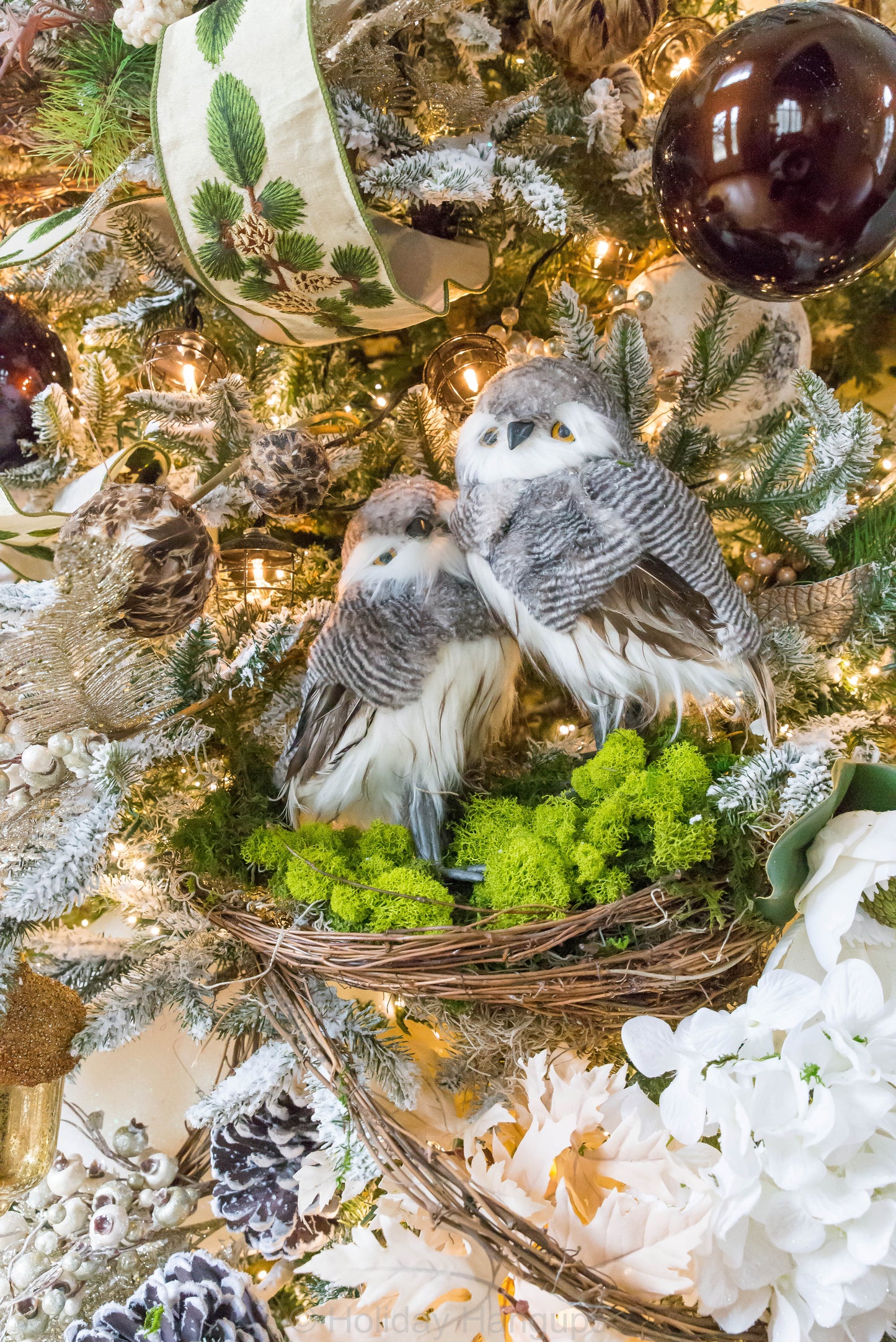 9" Gray Furry Standing Owl
