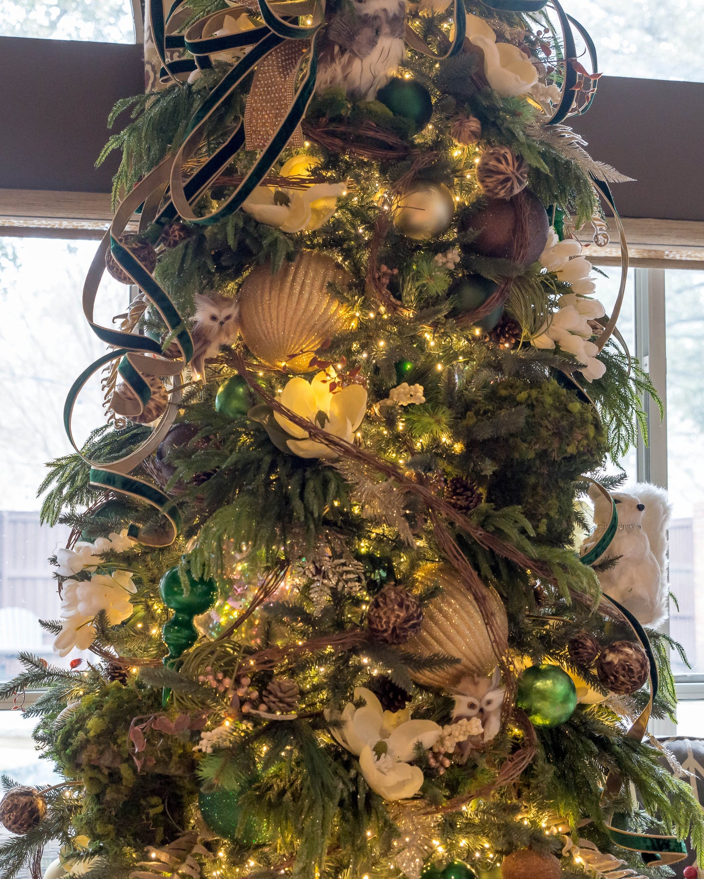 8 Inch Shatterproof Gold Pleated Glitter Finish Designer Ball Ornament, Pre-Wired for Christmas Decorating