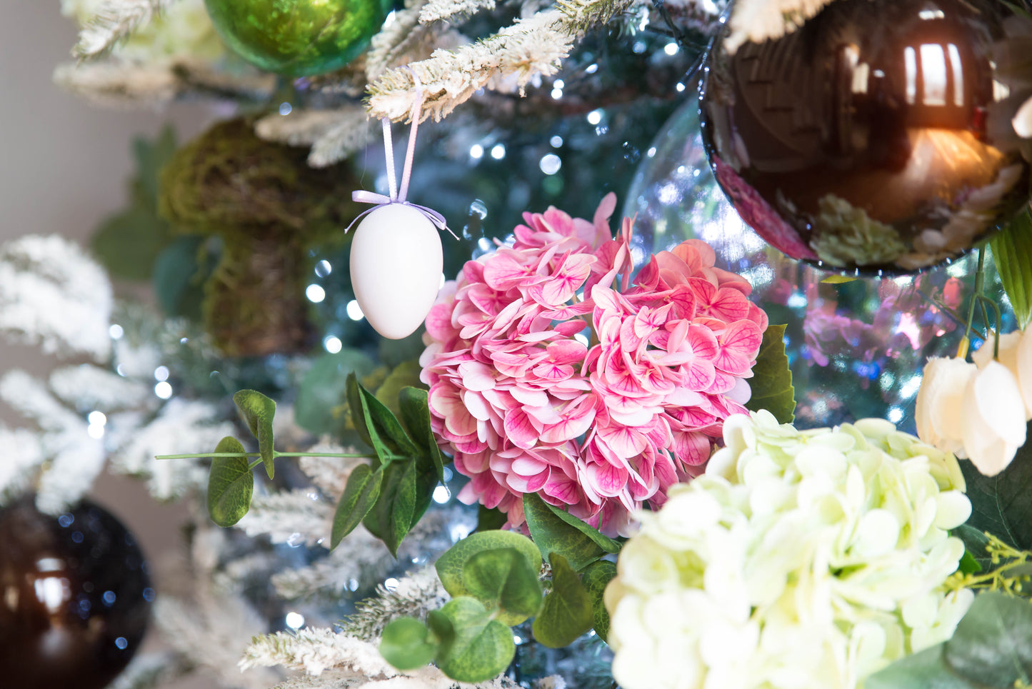 19" Real Touch Pink Hydrangea