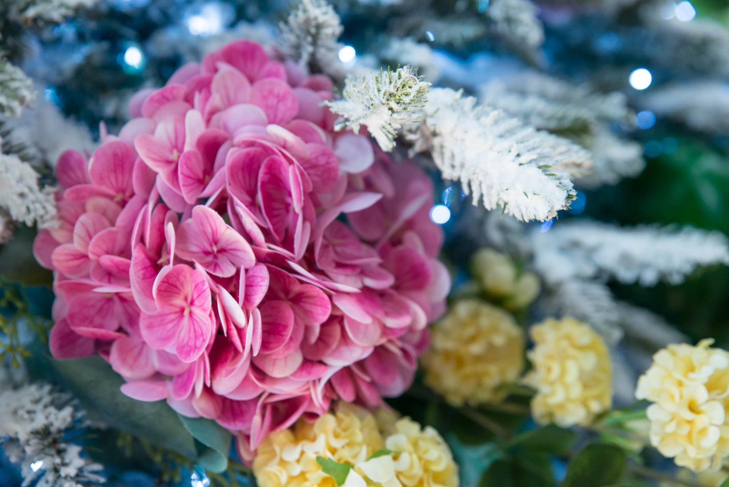 19" Real Touch Pink Hydrangea