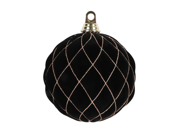 6" Black Velvet Christmas Ornament – Luxury Designer Holiday Decor