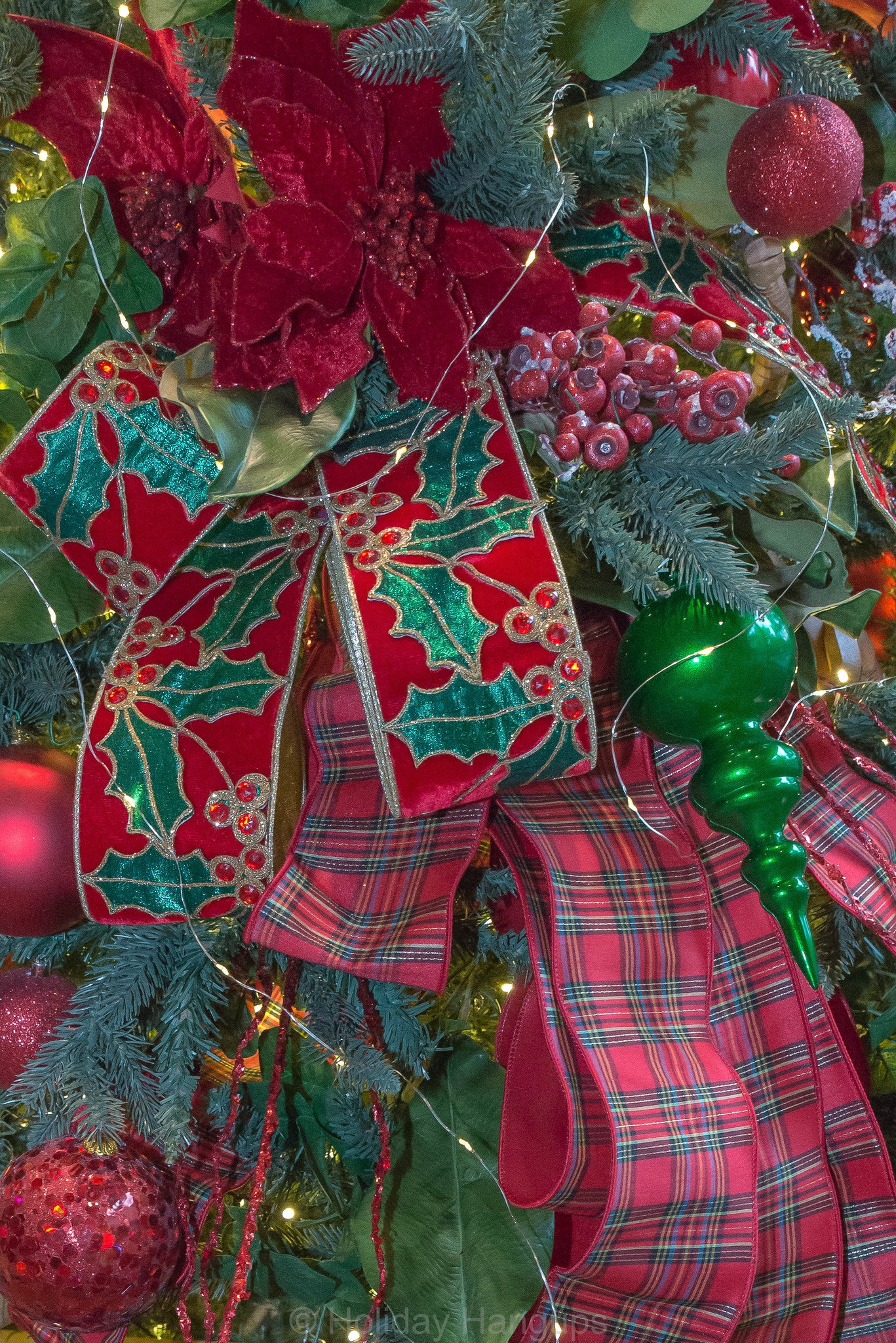 Red Multi Plaid WIRED Designer Ribbon, 4 Inch by 10 Yards