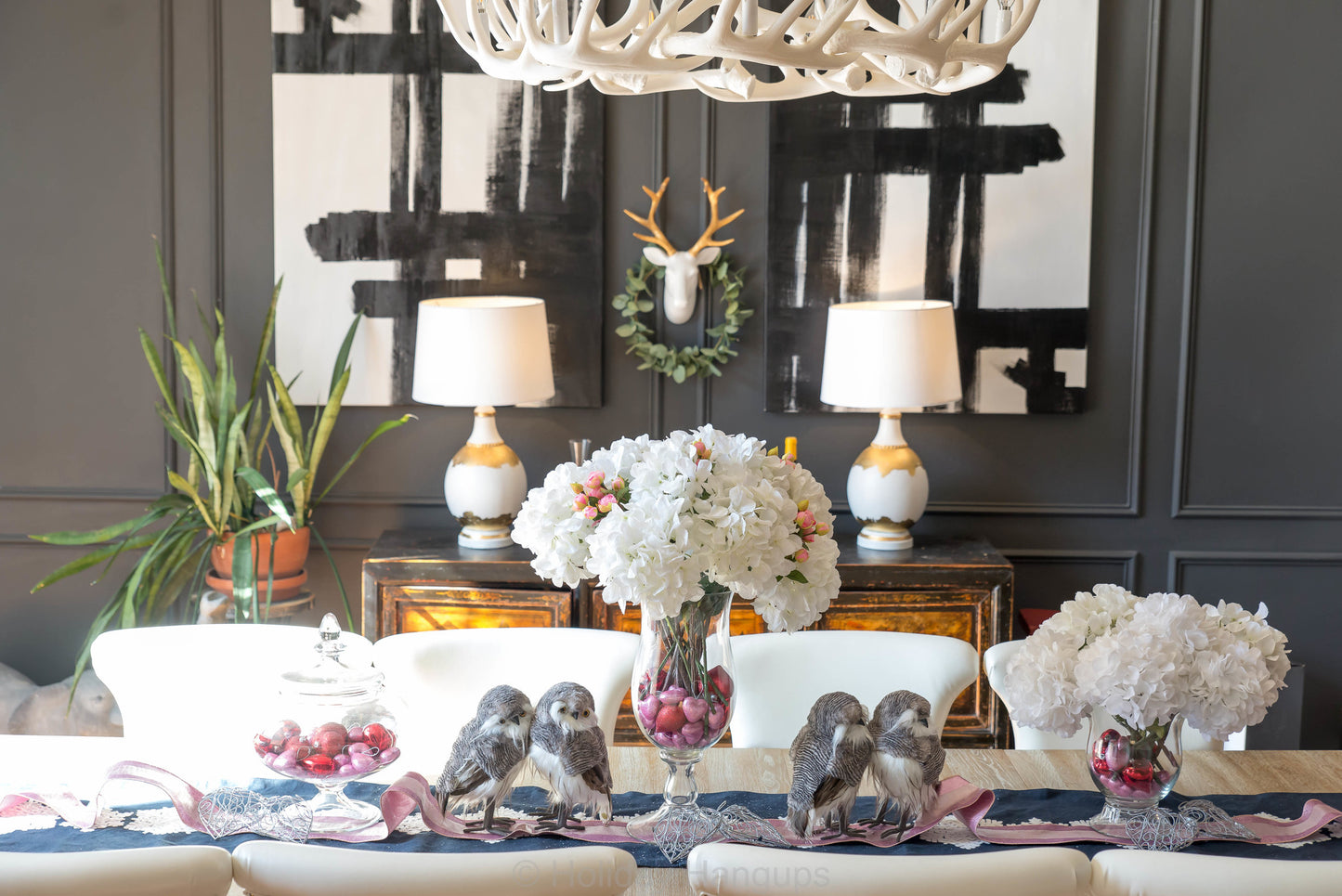 Valentine tablescape, valentine decor ideas, valentine dining room, pink tea roses