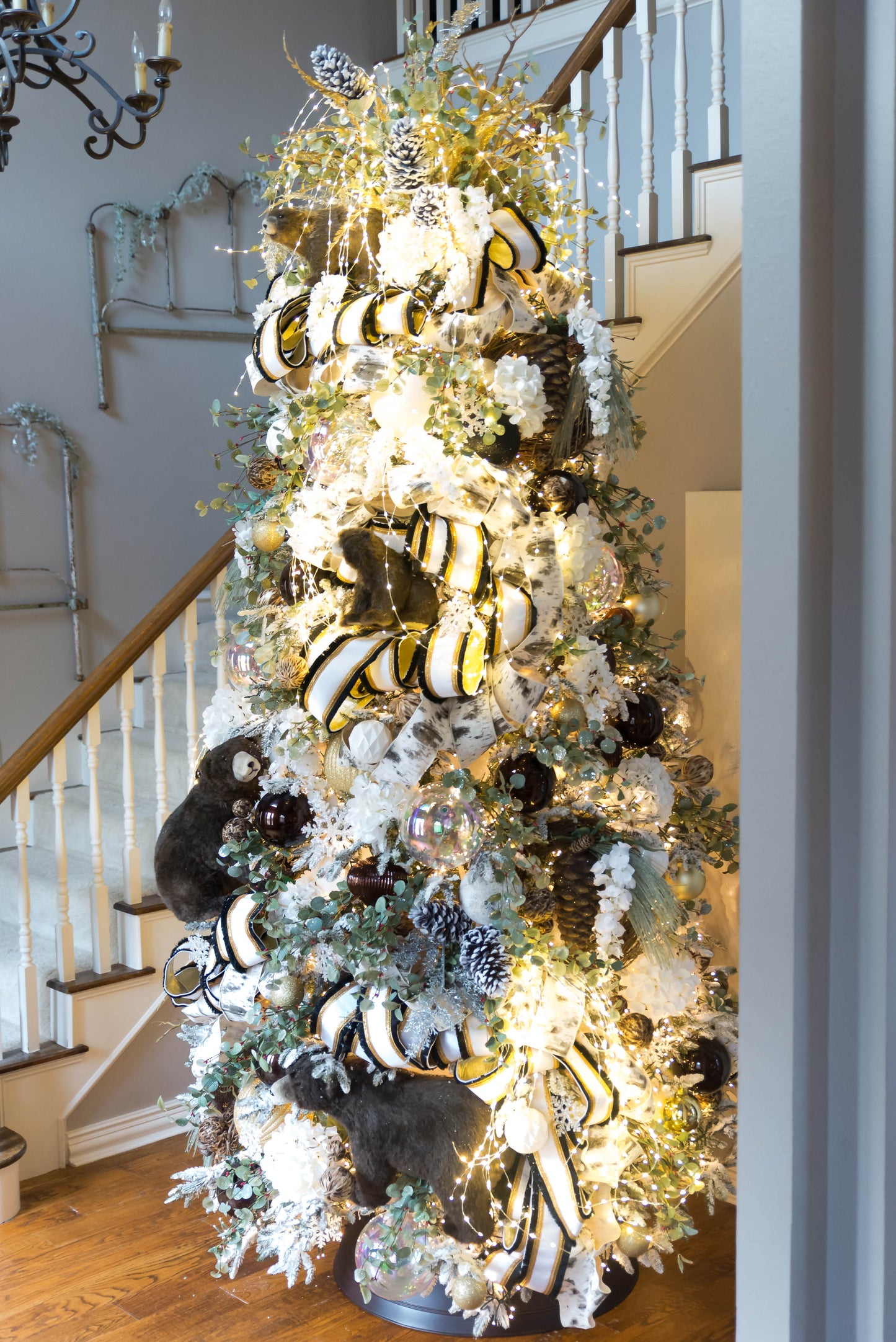 59.5" Silver Cascading Lighted Branch