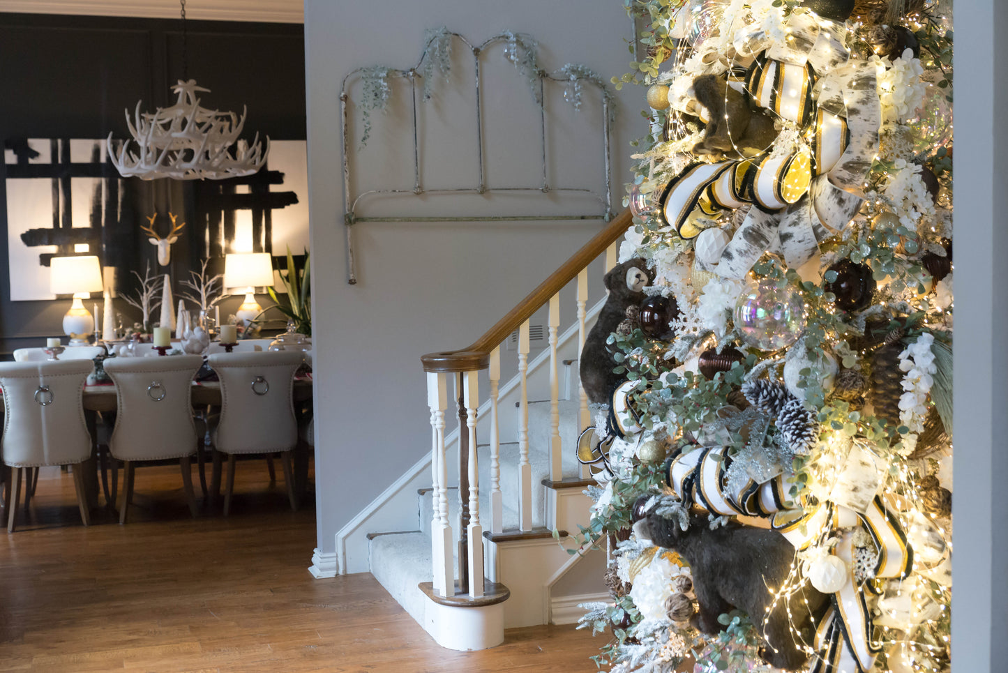 59.5" Silver Cascading Lighted Branch