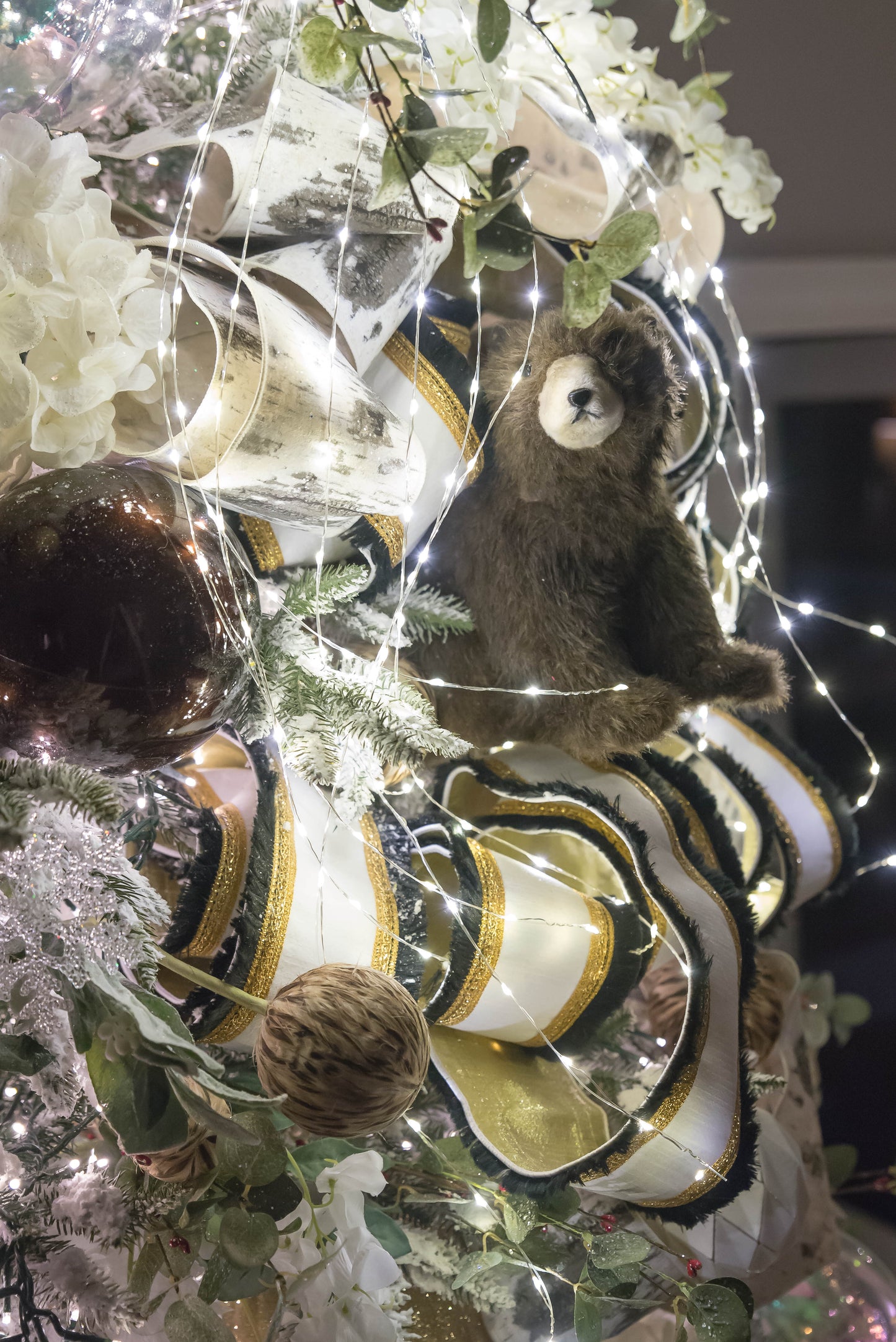 59.5" Silver Cascading Lighted Branch