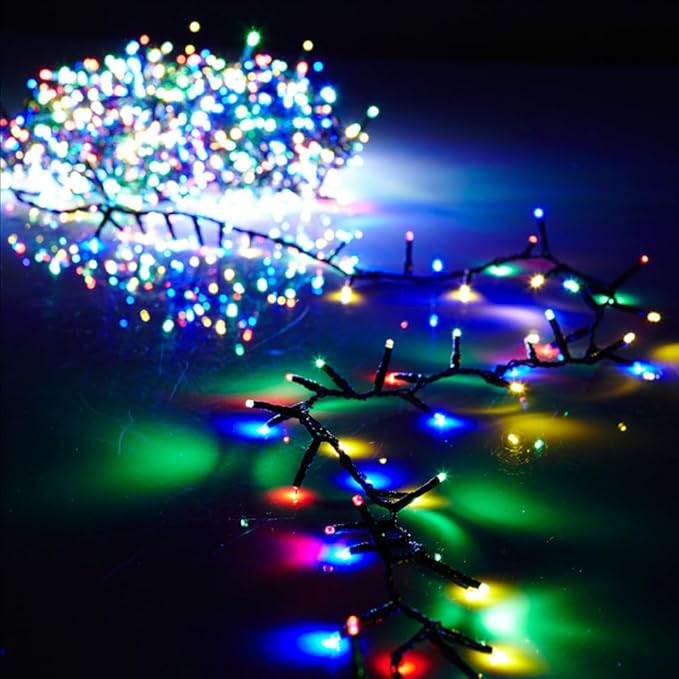 73.8' Snake Light Garland w/ 1,000 Multi-Color LED Lights on Green Wire