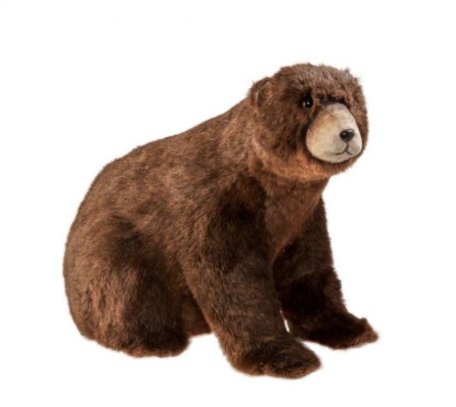 20" Stuffed Sitting Faux Fur Brown Bear