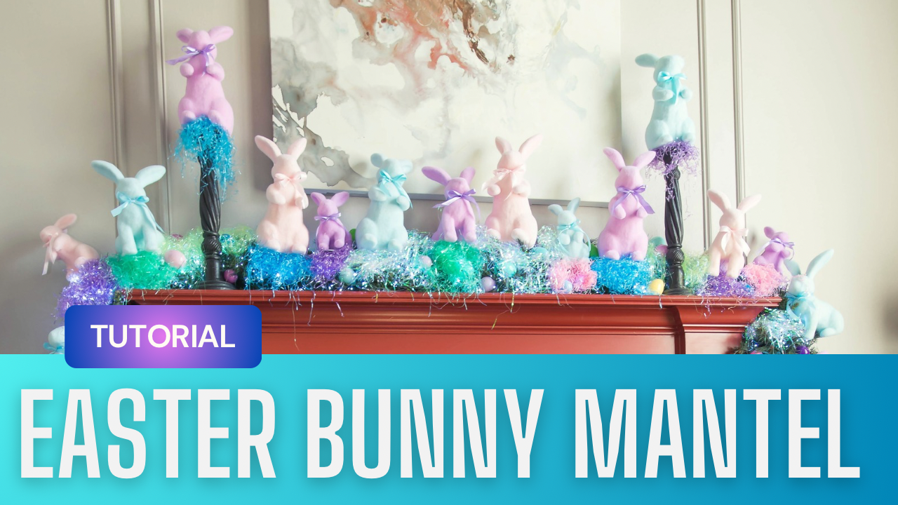 Load video: How to decorate a mantel with bunnies