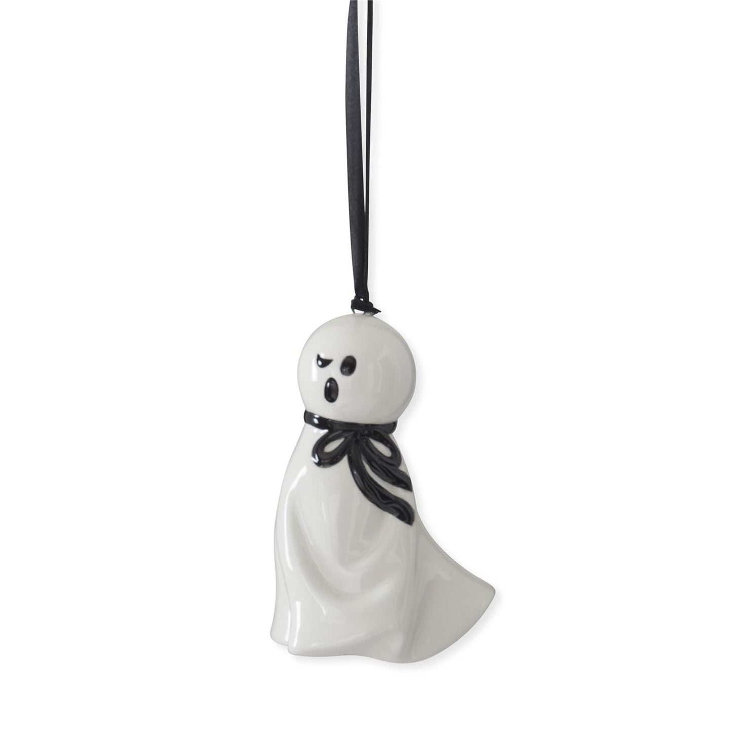 Ceramic Ghost Ornaments - Set of 3 Cute Halloween Ghosts | Halloween Tree Ornaments and Figurines