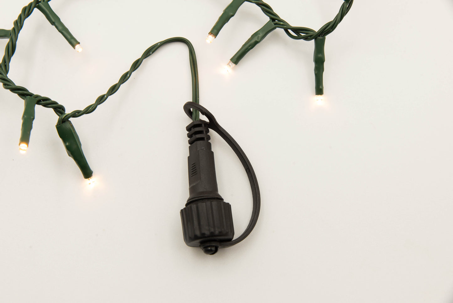 75' CONNECTABLE Snake Light Garland w/ 1,000 Warm White LED Lights on Green Wire