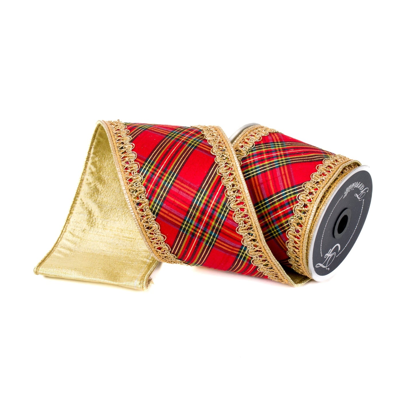 Regal Plaid Wired Designer Ribbon by Farrisilk - 4 Inches x 10 Yards