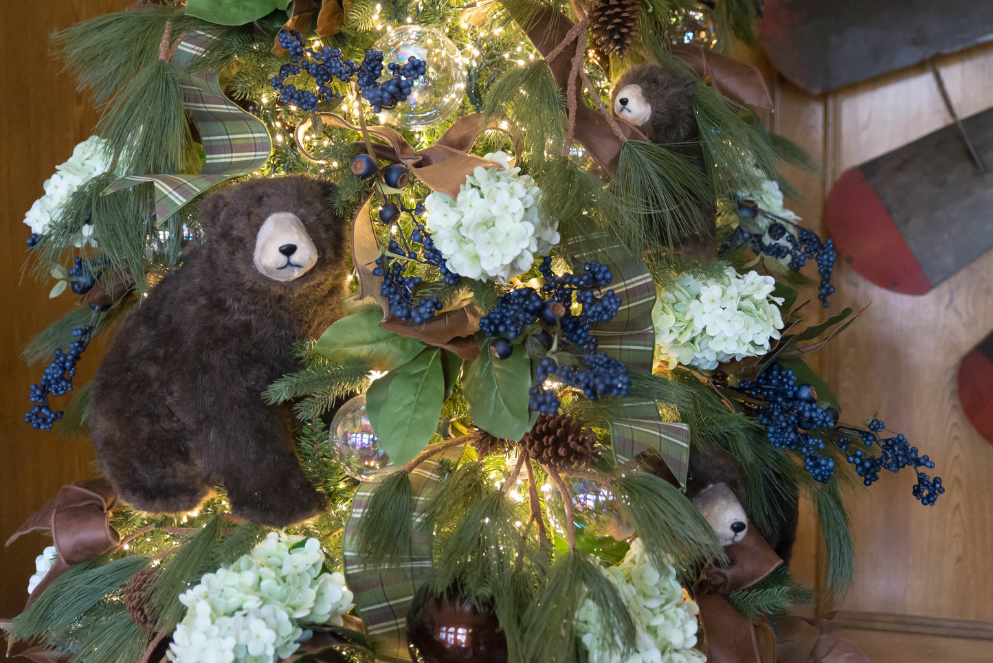 24" Blue Berry & Pod Spray | Blue Christmas Tree Pick | Winter Holiday Decor