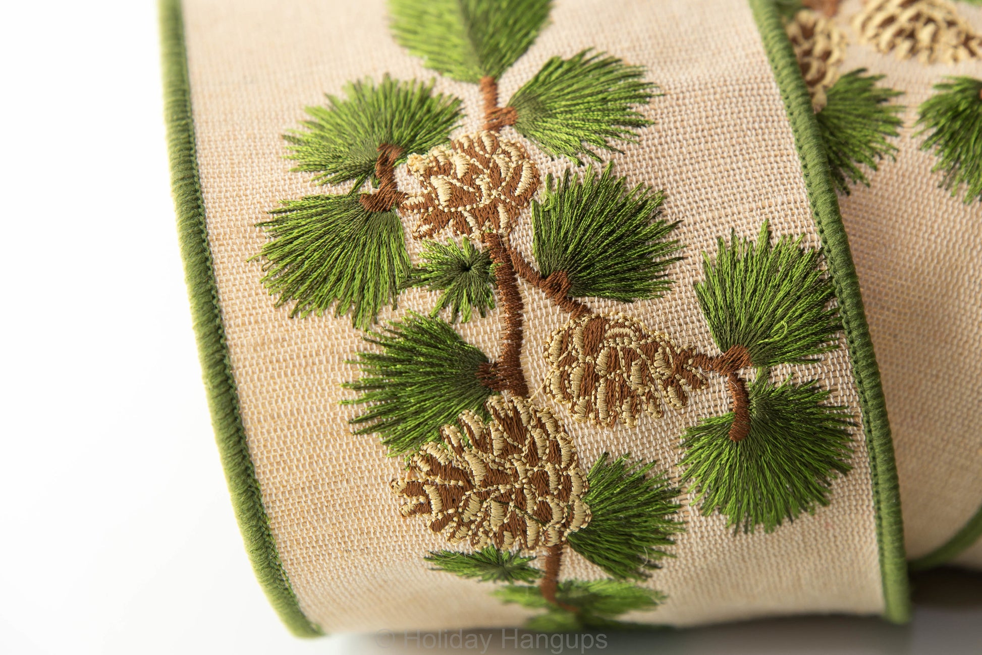 embroidered ribbon, linen ribbon, pinecone ribbon, Designer Christmas ribbon, wired ribbon, wired Christmas ribbon, Christmas tree ribbon, wide Christmas ribbon, 4 inch wired Christmas ribbon, luxury Christmas tree ribbon, wide wired Christmas ribbon, Christmas tree ribbon, wired Christmas tree ribbon, Christmas tree decorations