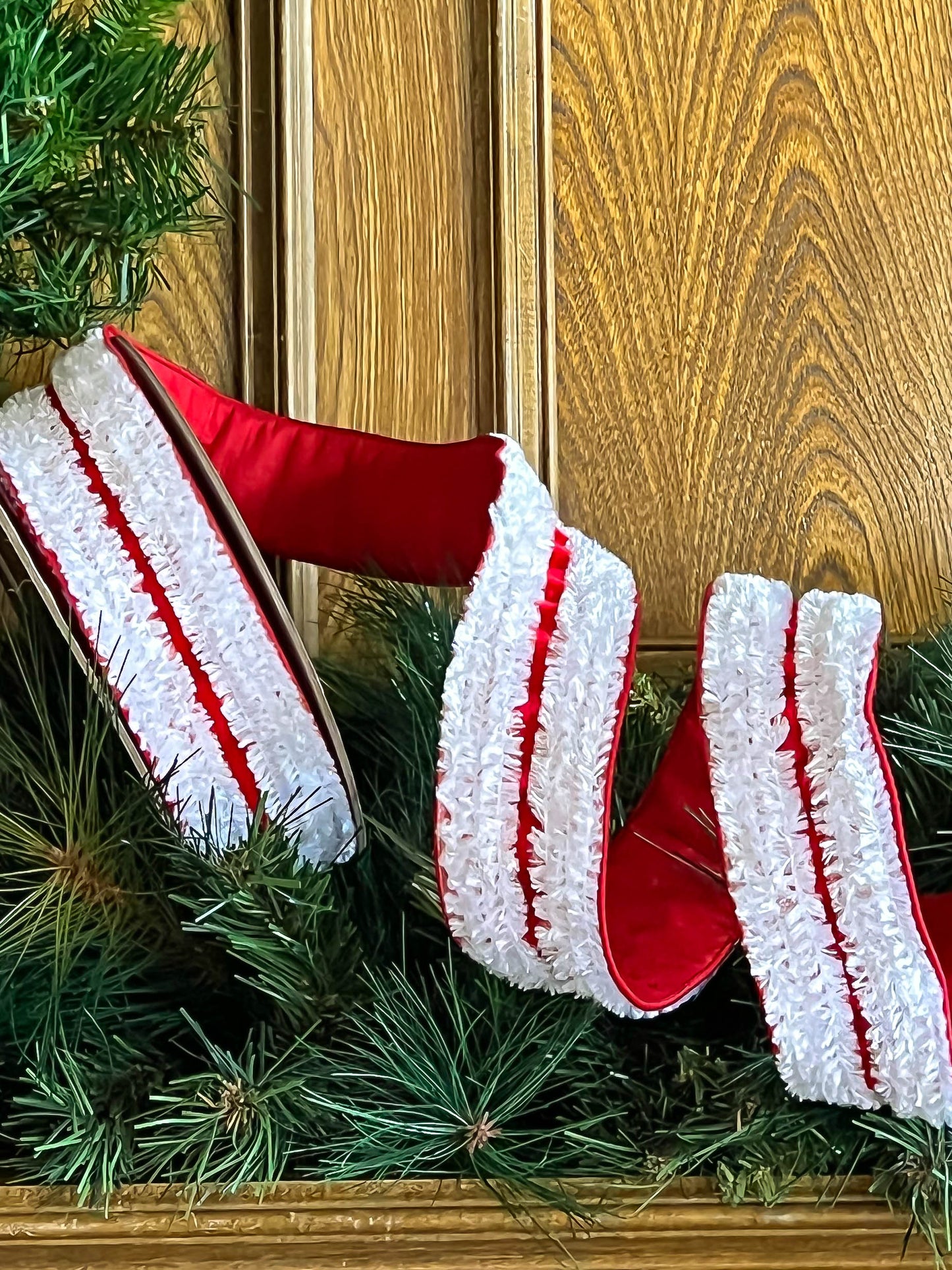 Santa Suit in Red and White Designer WIRED Ribbon by Farrisilk - 2.5 Inches by 10 Yards