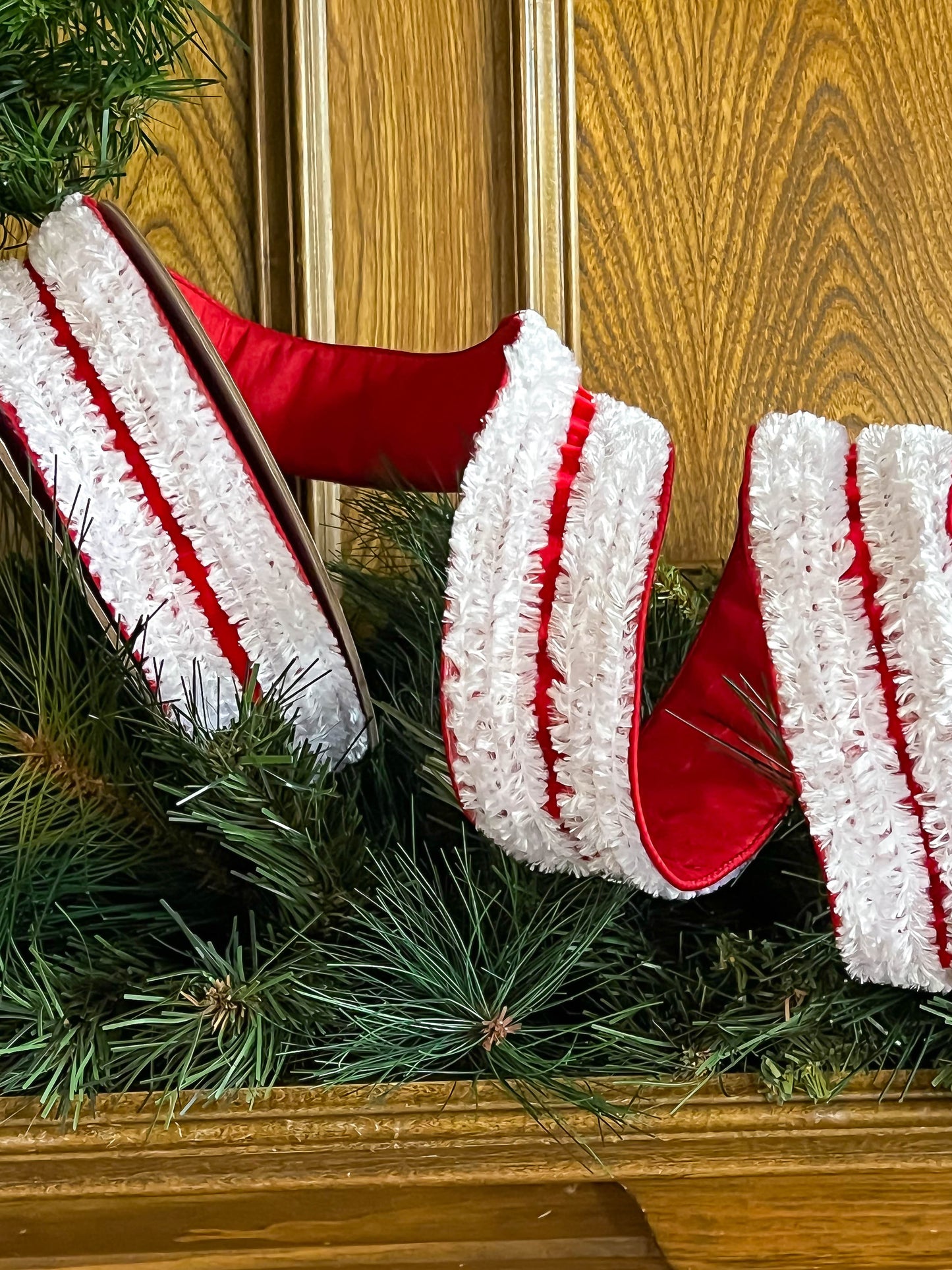 Santa Suit in Red and White Designer WIRED Ribbon by Farrisilk - 2.5 Inches by 10 Yards