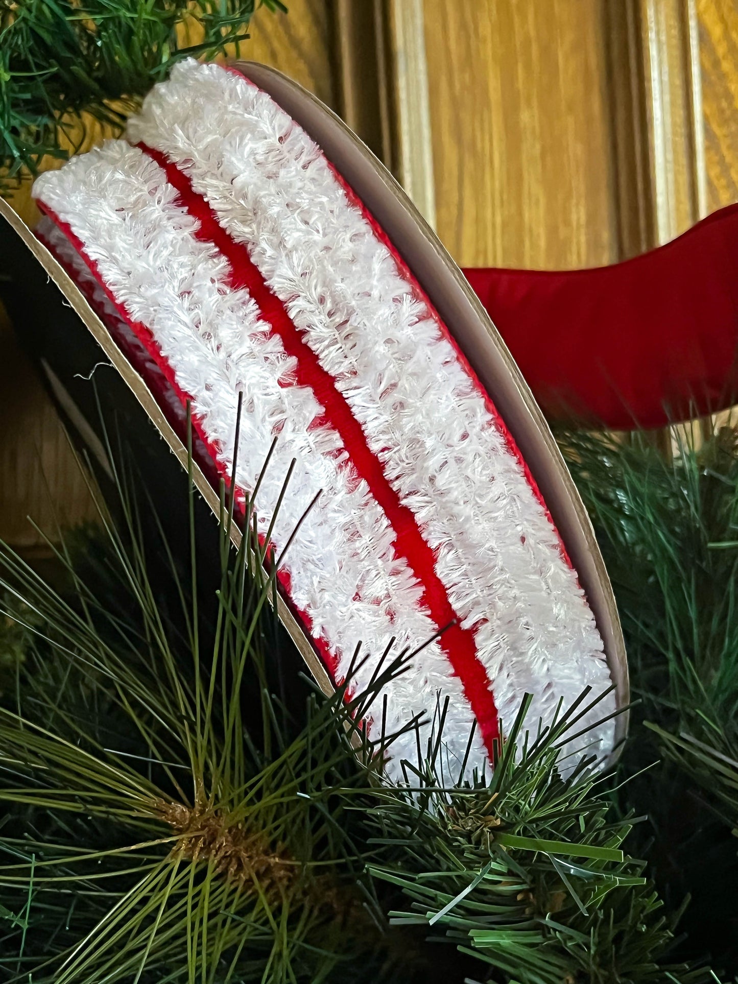 Santa Suit in Red and White Designer WIRED Ribbon by Farrisilk - 2.5 Inches by 10 Yards