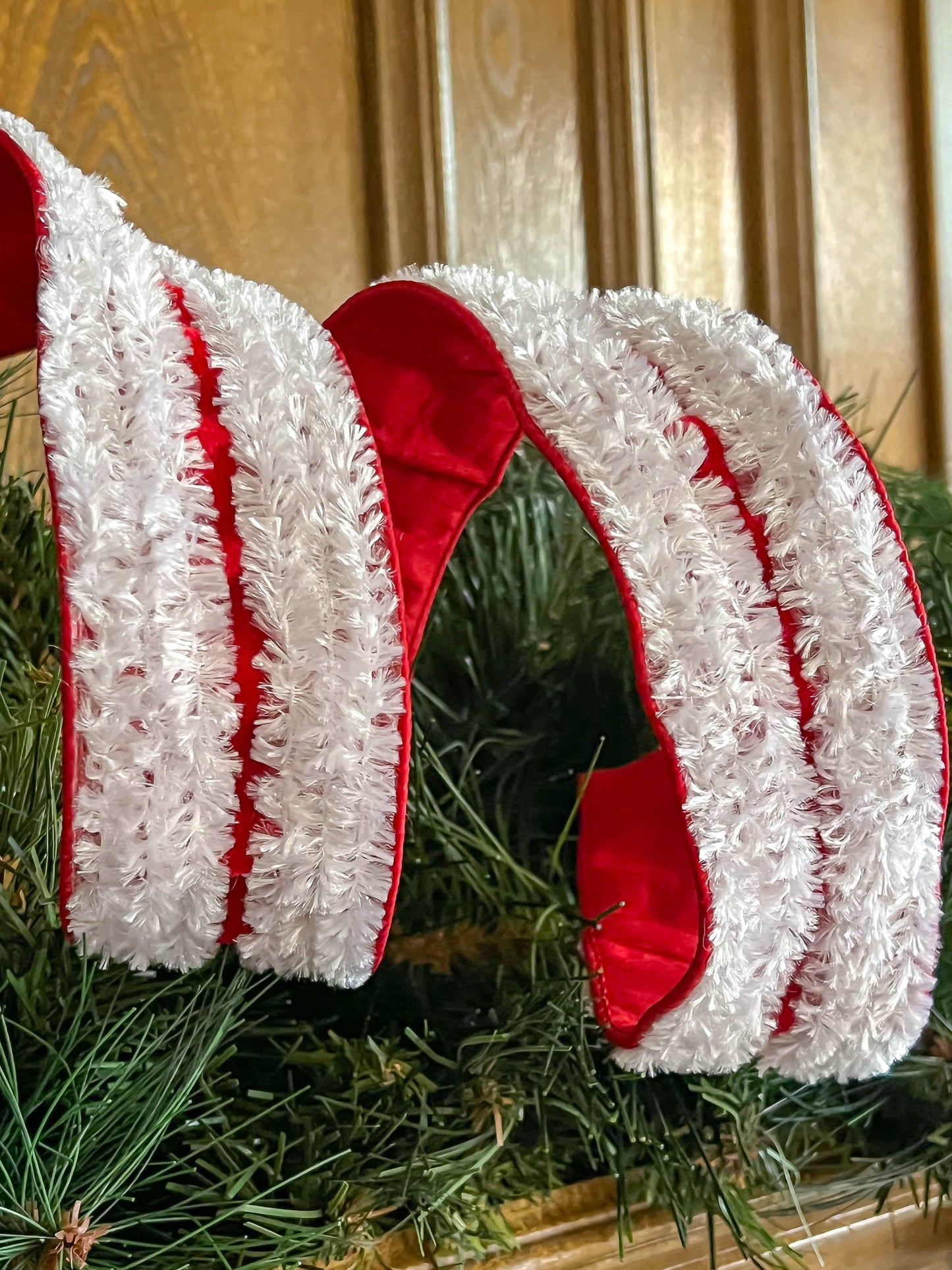 Santa Suit in Red and White Designer WIRED Ribbon by Farrisilk - 2.5 Inches by 10 Yards