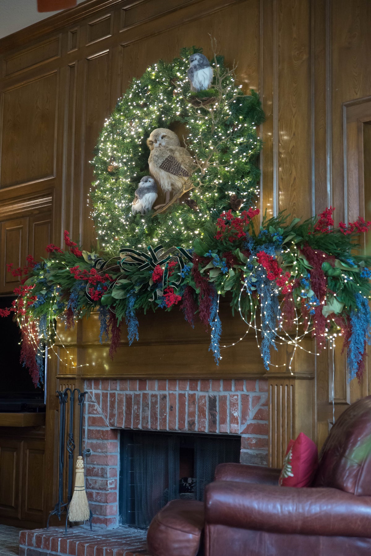 33" Red Berry Spray | Christmas Berry Stem | Holiday Tree & Wreath Greenery