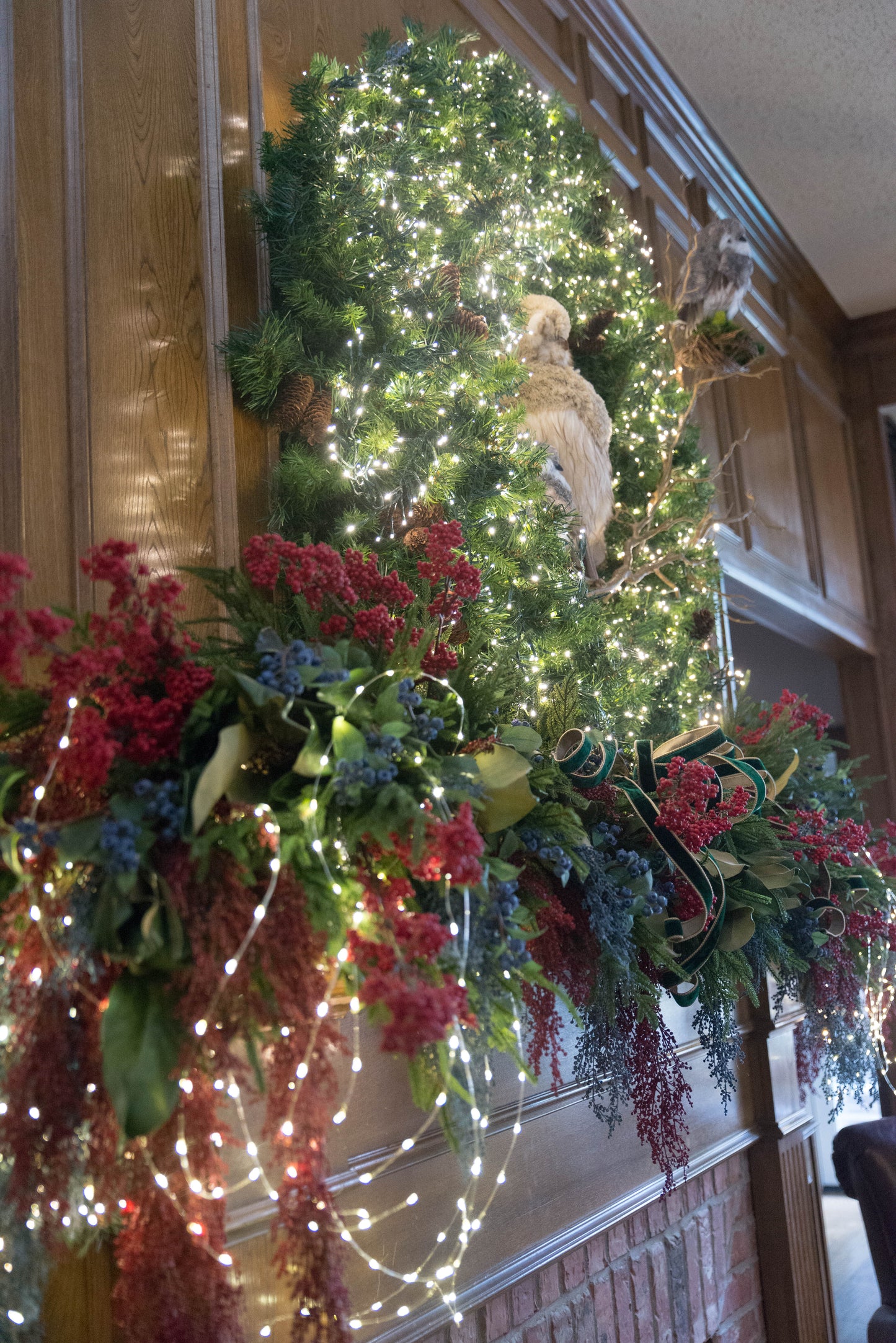 33" Red Berry Spray | Christmas Berry Stem | Holiday Tree & Wreath Greenery