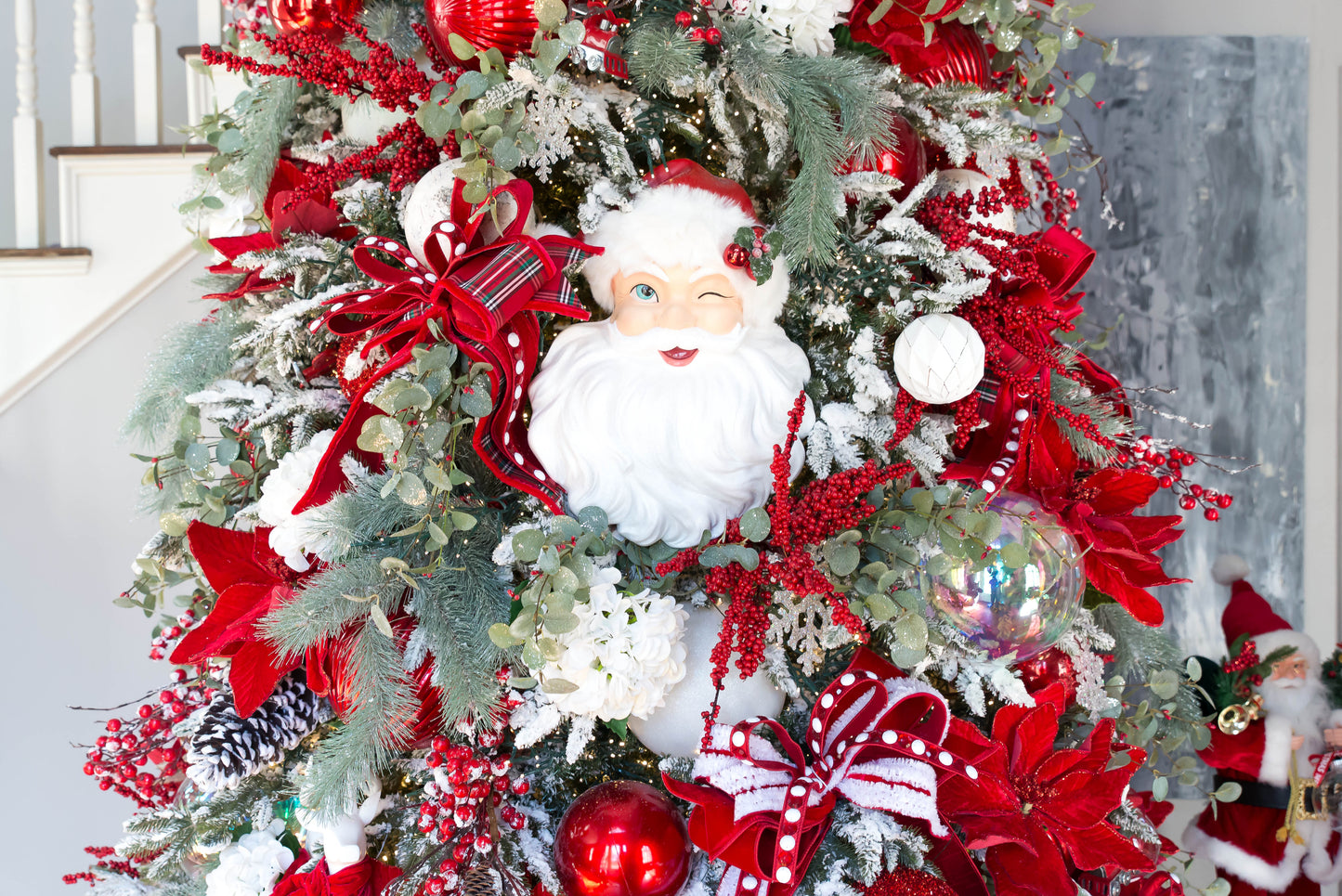 Santa Suit in Red and White Designer WIRED Ribbon by Farrisilk - 2.5 Inches by 10 Yards