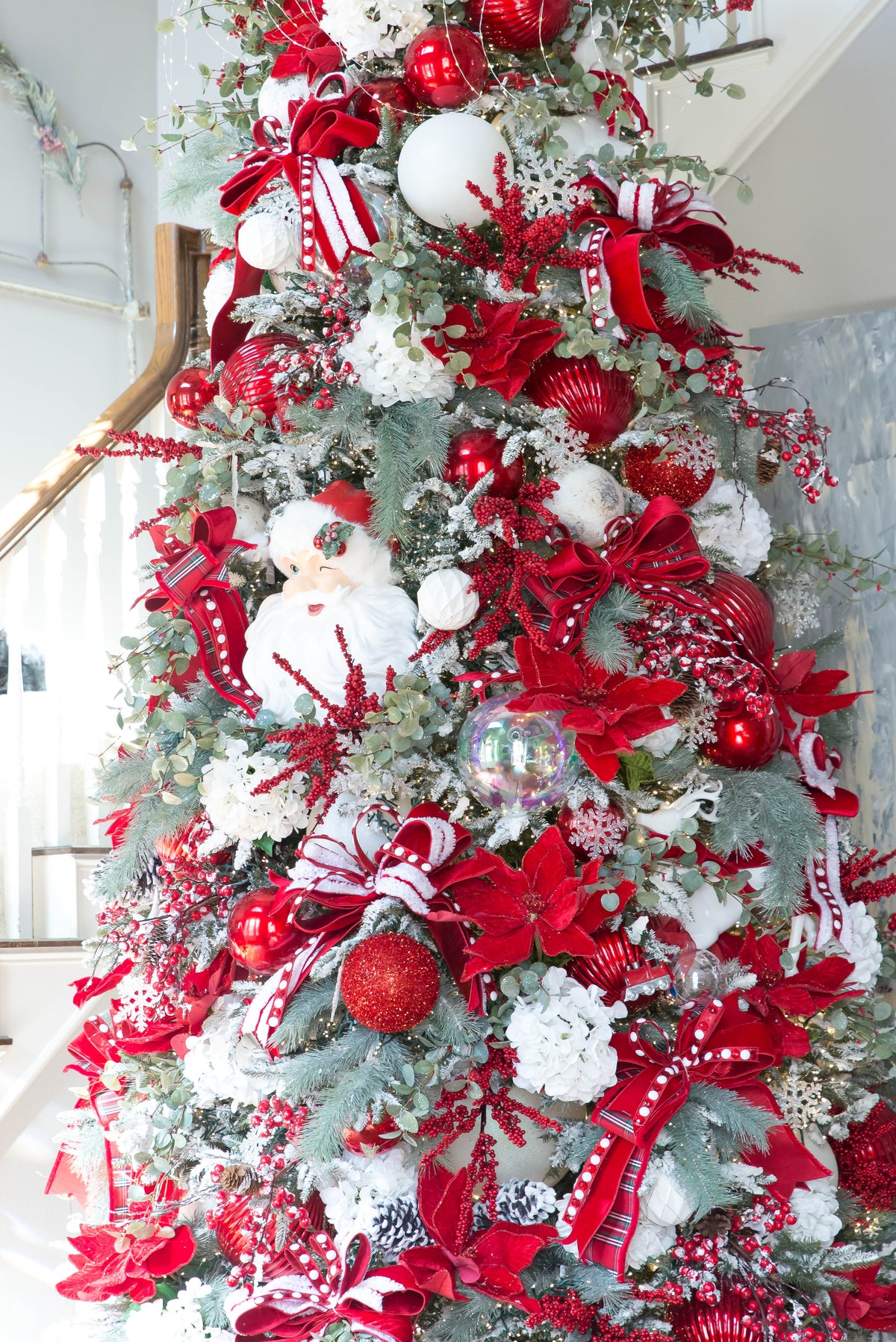 30" Glitter Long Needle Pine Spray | Christmas Tree Greenery | Glitter Holiday Pine Stem