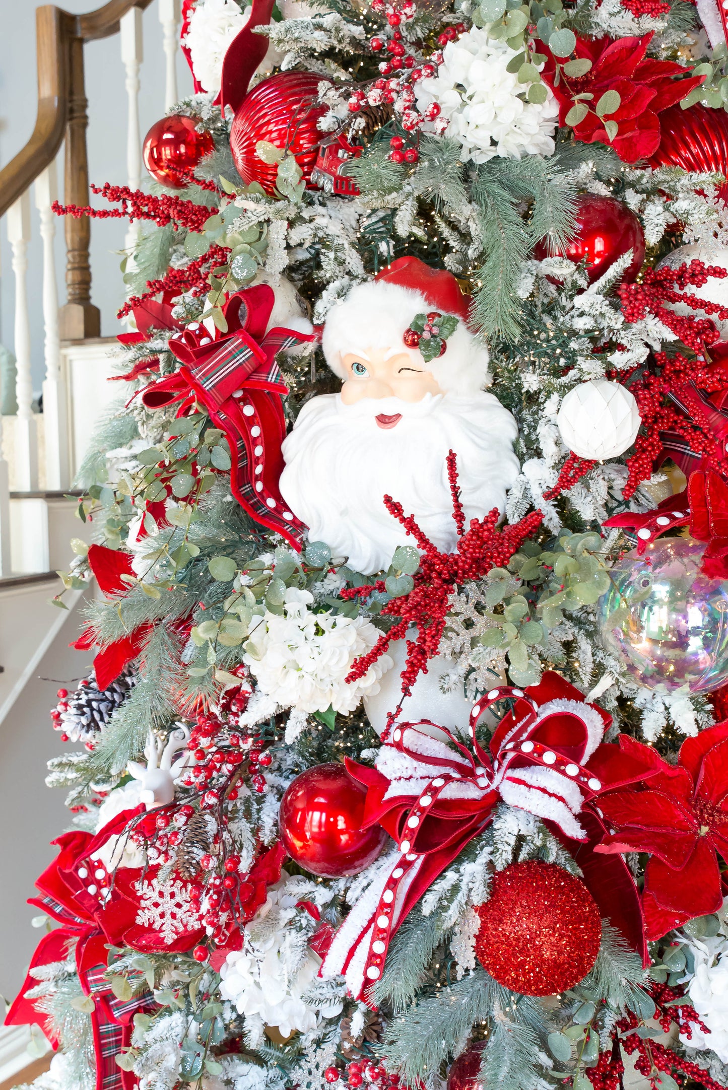 Santa Suit in Red and White Designer WIRED Ribbon by Farrisilk - 2.5 Inches by 10 Yards