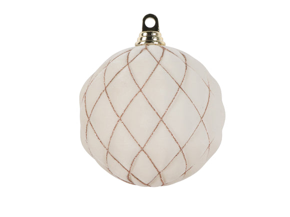 6" Ivory Velvet Ornament