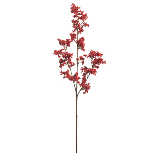 33" Red Berry Spray | Christmas Berry Stem | Holiday Tree & Wreath Greenery