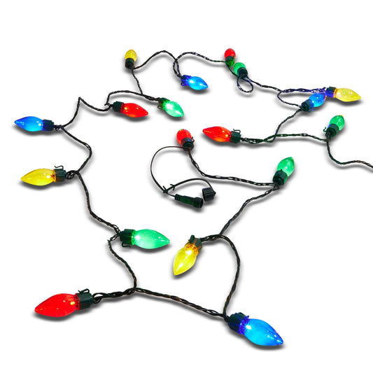 RAZ 32' Connectable Transparent Vintage String Lights – 50 Multicolor Bulbs