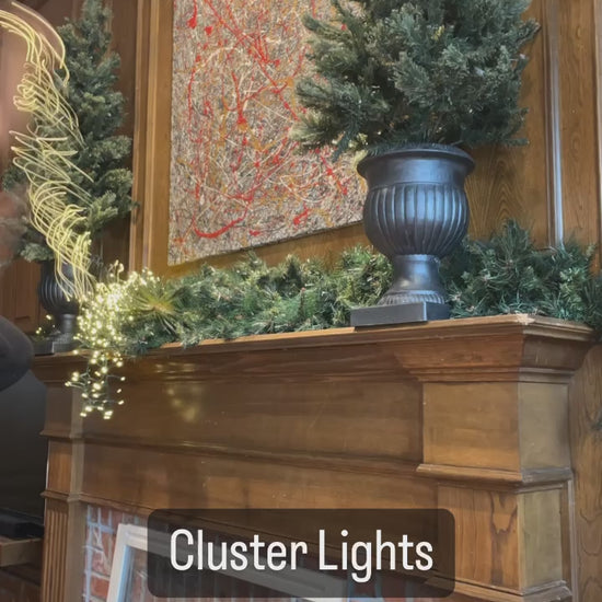 How to use cluster Christmas lights, lights for Christmas tree, designer Christmas lights, white Christmas lights, cluster lights, Christmas cluster lights